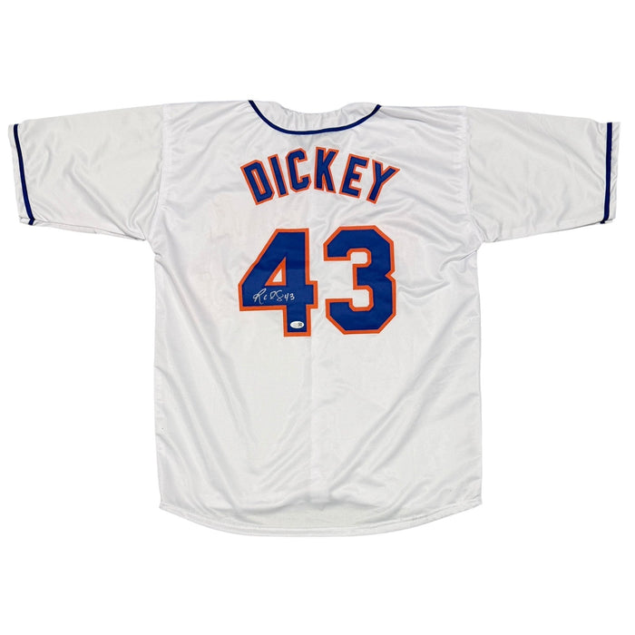 R.A. Dickey Signed Autographed New York Mets Custom White Jersey JSA Witness COA-Powers Sports Memorabilia