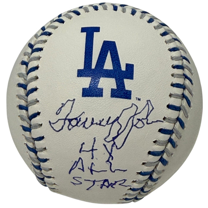 Tommy John Signed LA Dodgers Logo ROMLB Baseball w/ 4x All Star JSA Witness Authenticated-Powers Sports Memorabilia
