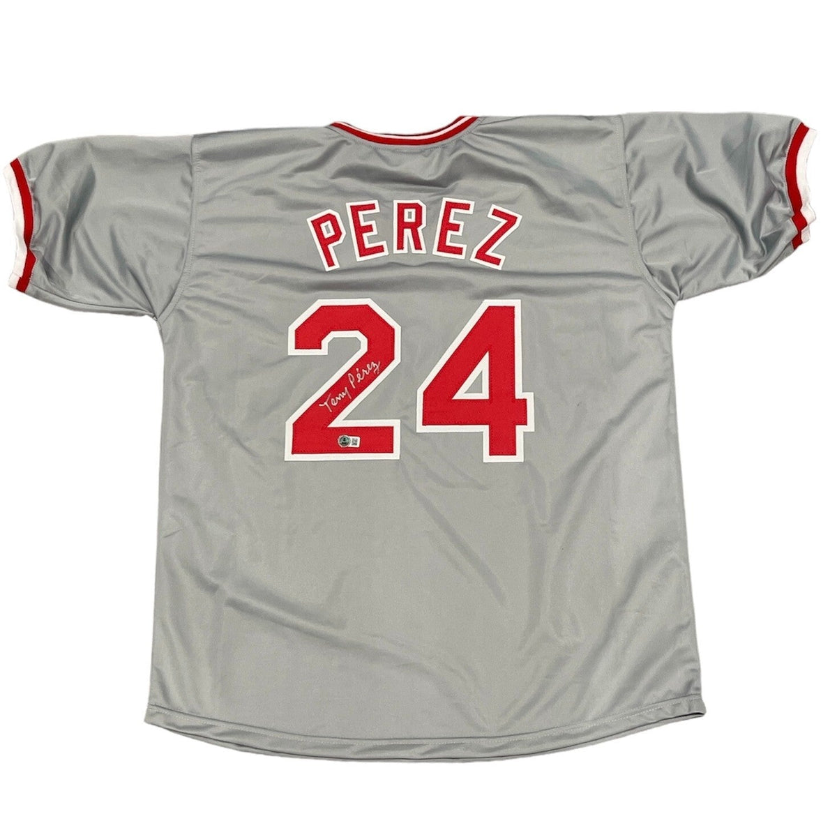 Tony Perez Signed Cincinnati Reds Custom Jersey Beckett Witness BAS COA-Powers Sports Memorabilia