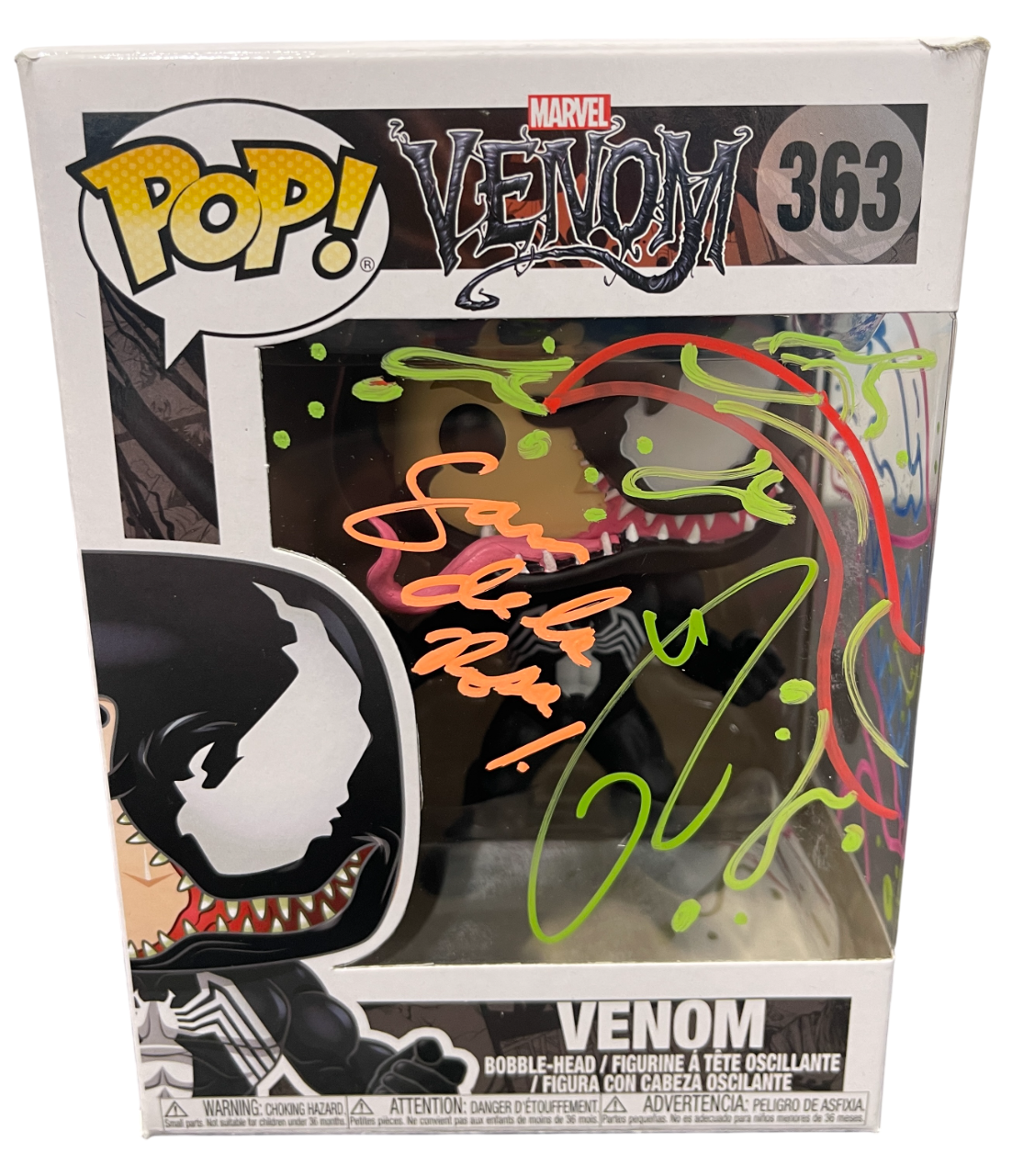 Tom Hardy Signed Venom Funko Pop #363 w/ Sam De La Rosa Sketch BAS & JSA COA A-Powers Sports Memorabilia