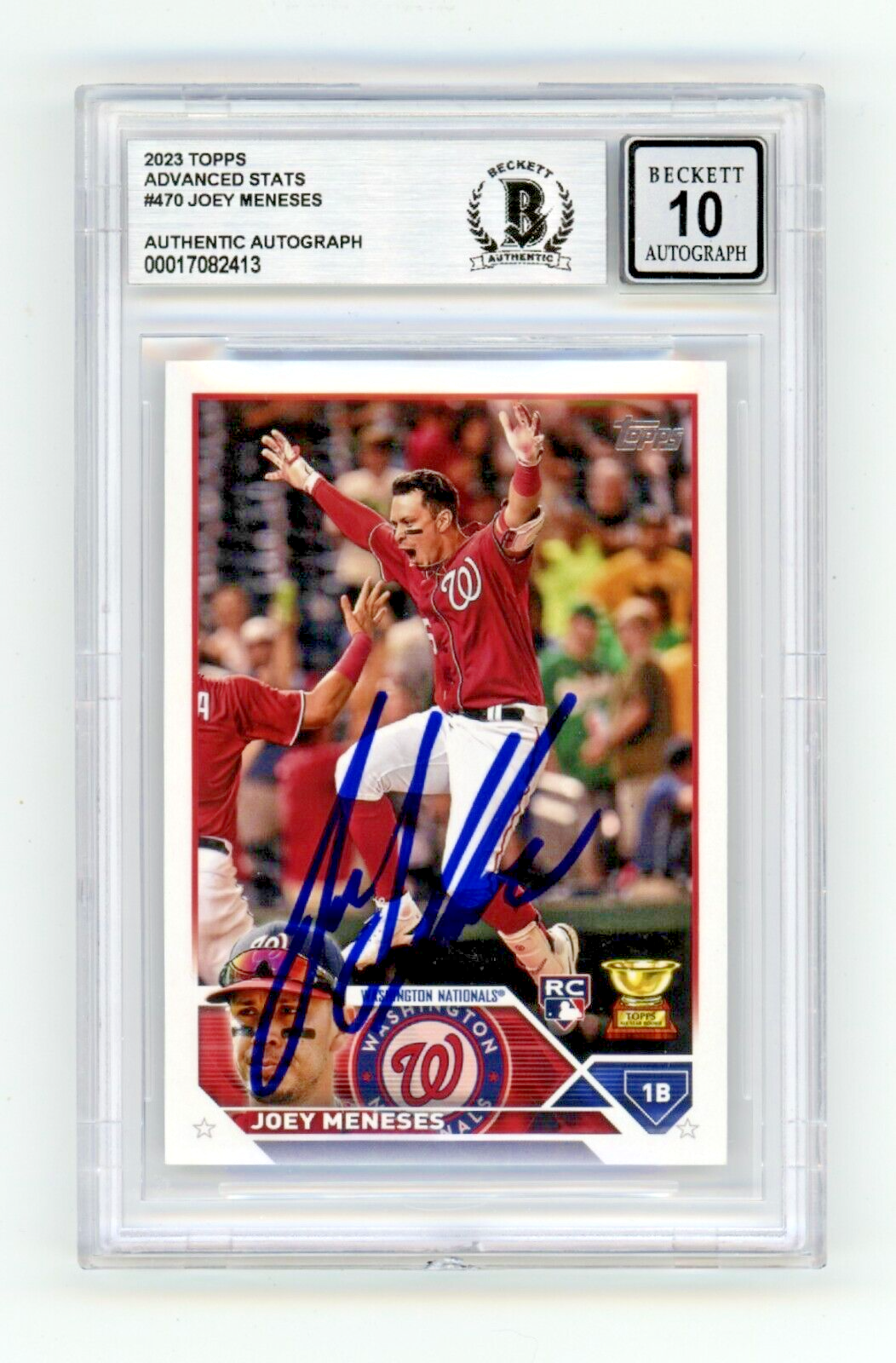 Joey Meneses 2023 Topps Advanced Stats 470 Rookie RC /300 Signed BAS BGS 10 Auto-Powers Sports Memorabilia