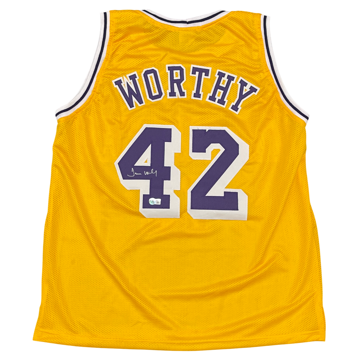 James Worthy Signed Custom Jersey Beckett Witness Authenticated - Yellow Jersey-Powers Sports Memorabilia