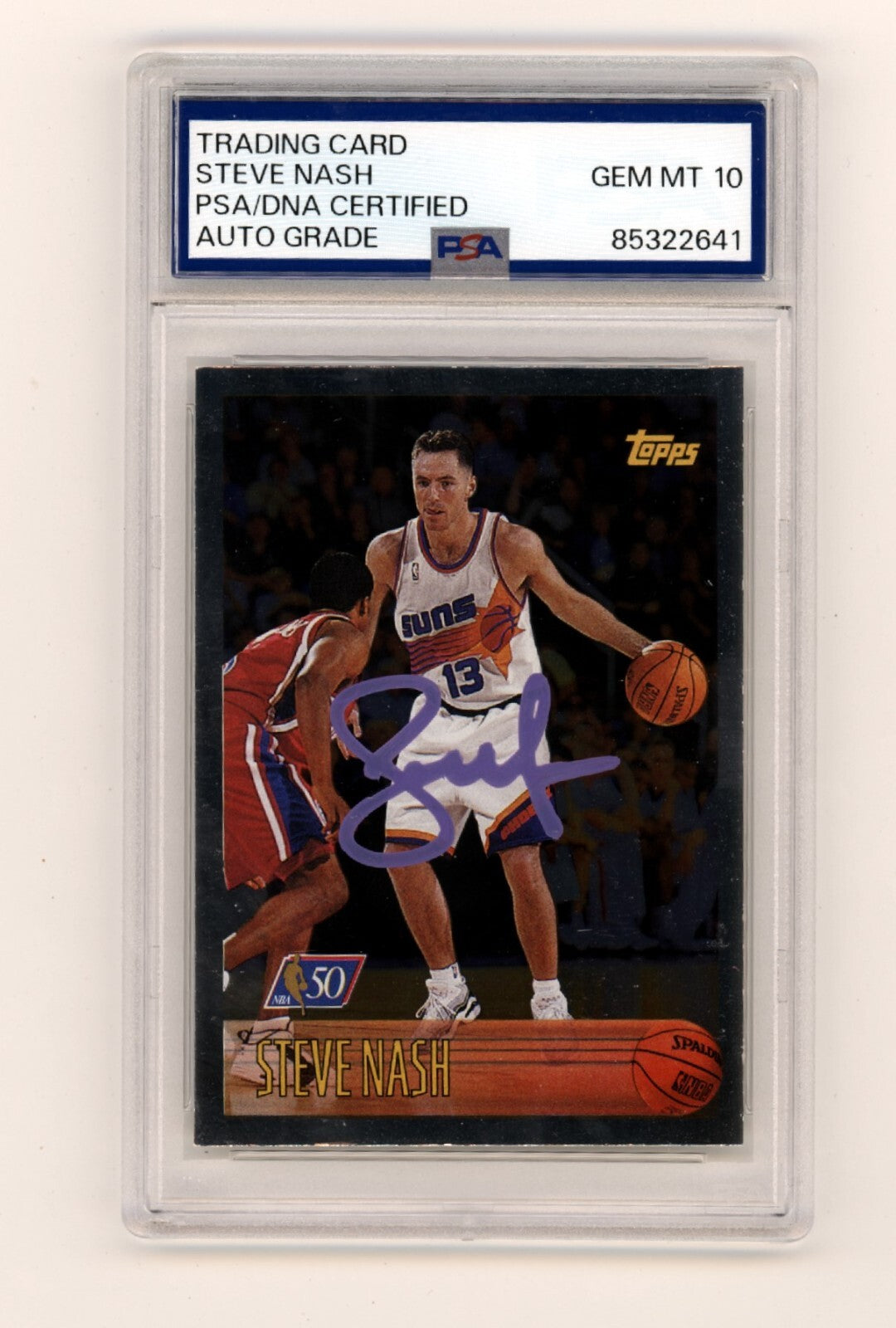 Steve Nash 1996-97 Topps Silver Foil NBA 50 #182 Rookie RC PSA 10 Auto Suns HOF-Powers Sports Memorabilia