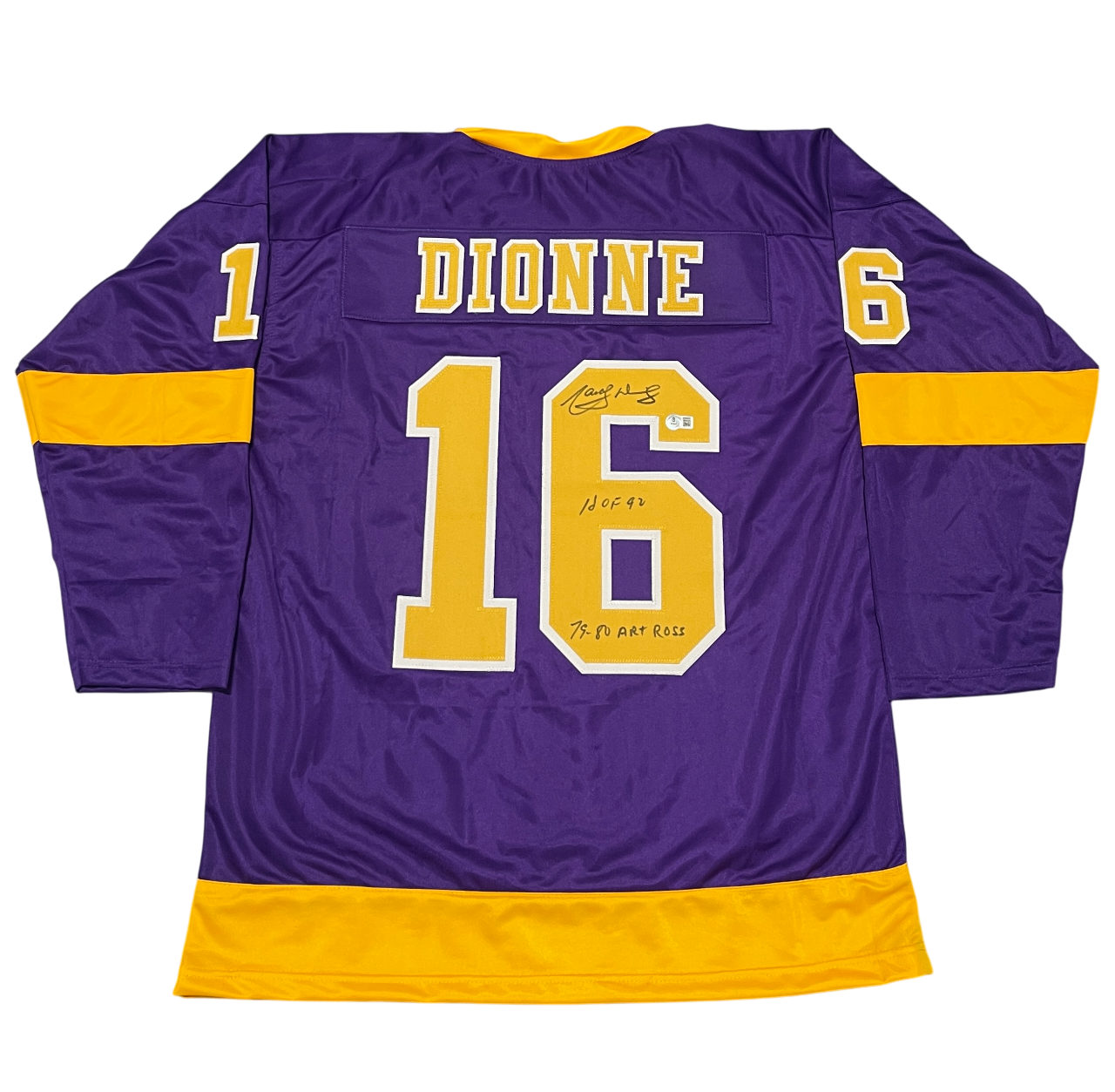 Marcel Dionne Signed Custom Jersey w/ 2 Insc Beckett W Beckett Authenticated - Purple Jersey-Powers Sports Memorabilia