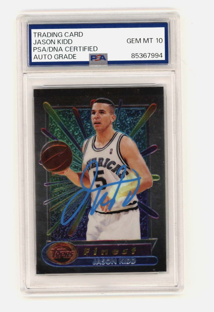 Jason Kidd 1994-95 Topps Finest #286 Rookie RC Signed 10 Auto PSA DNA-Powers Sports Memorabilia