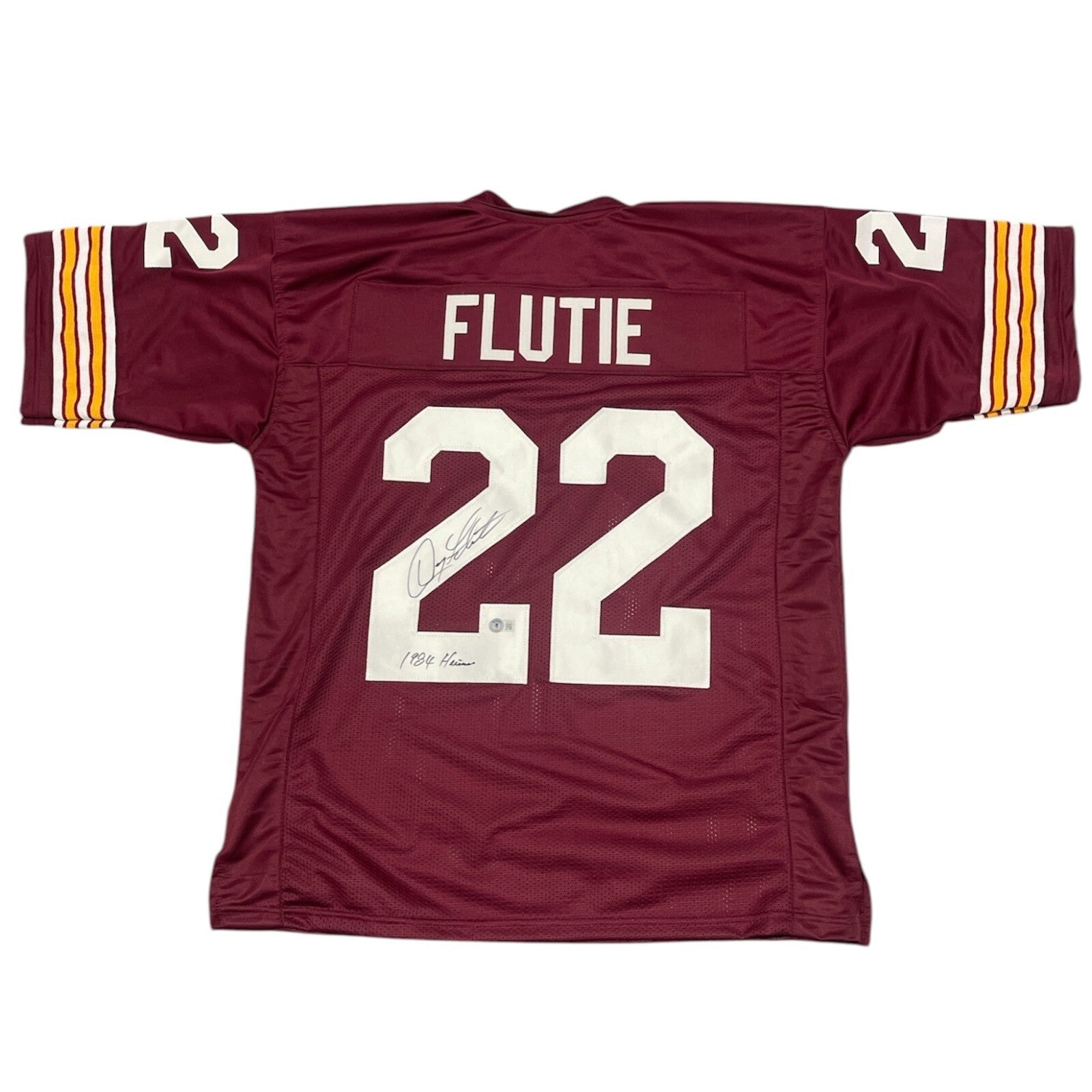 Doug Flutie Signed Custom Jersey w/ Heisman Beckett W Beckett Authenticated-Powers Sports Memorabilia