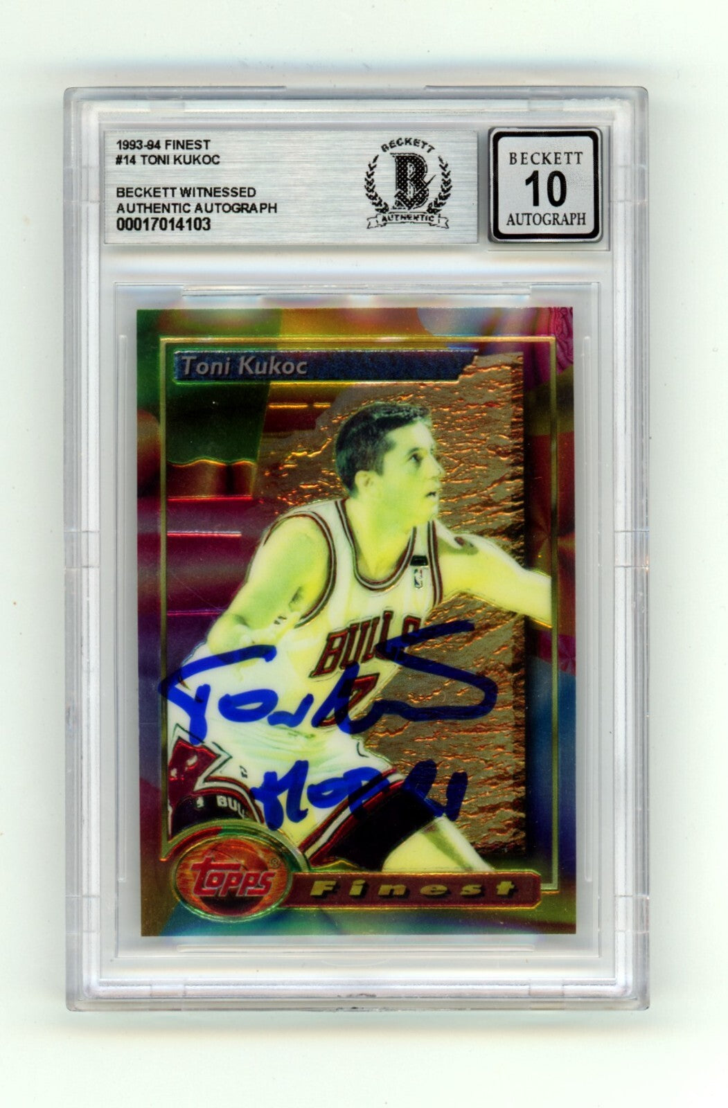 Toni Kukoc 1993-94 Topps Finest #14 Rookie RC Signed BAS BGS 10 Auto HOF Bulls-Powers Sports Memorabilia