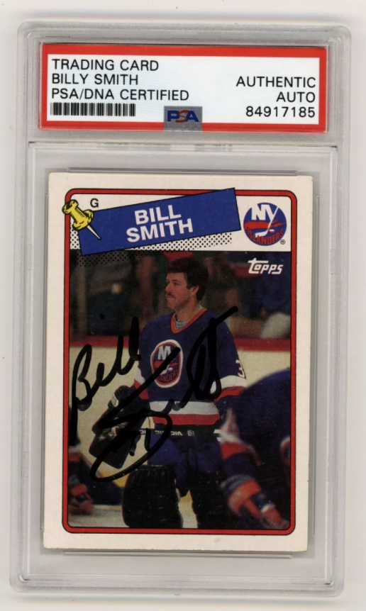 Billy Smith 1988-89 Topps #17 Signed PSA/DNA Authenticated Black Islanders HOF-Powers Sports Memorabilia