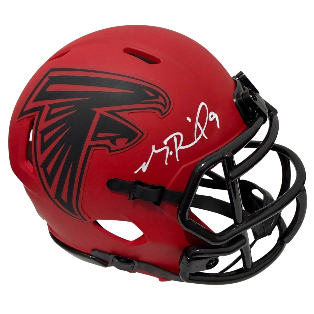 Michael Penix Signed Atlanta Falcons Rave Mini Helmet Beckett Witness Authenticated-Powers Sports Memorabilia