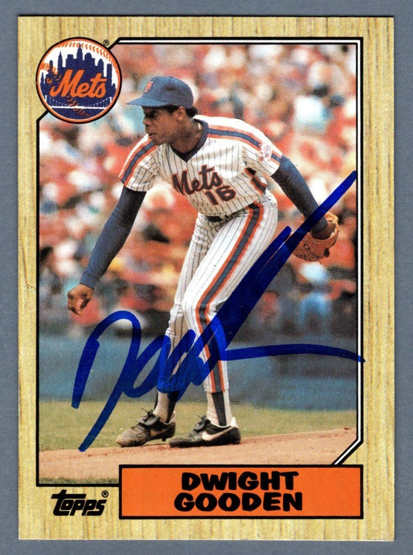 Dwight Doc Gooden Signed 1987 Topps #130 LSCM Authenticated New York Mets-Powers Sports Memorabilia