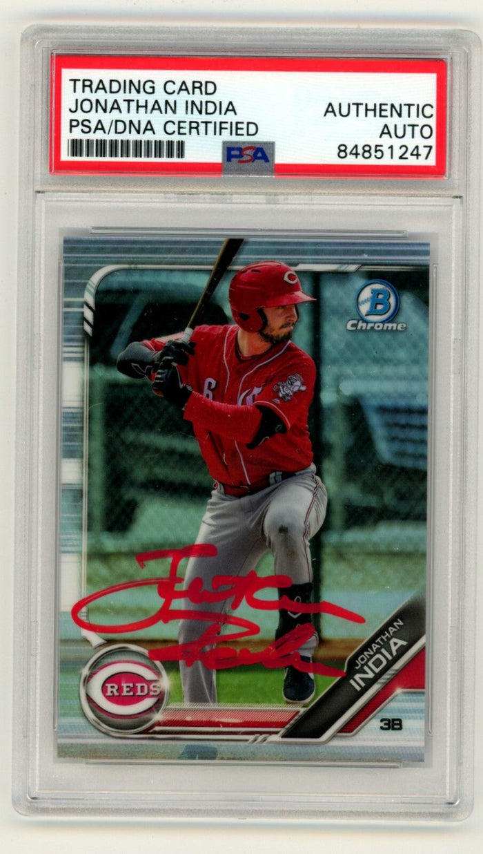 Jonathan India 2019 Bowman Draft Chrome Refractor #BDC-97 RC Signed PSA Auto-Powers Sports Memorabilia