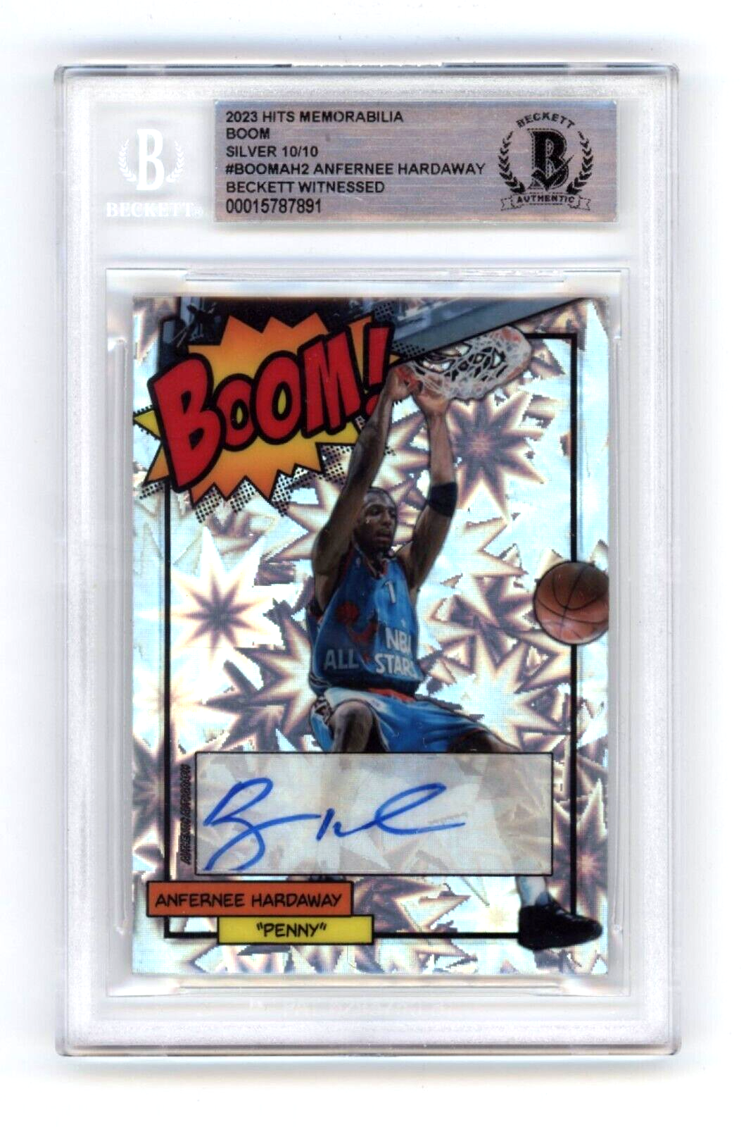 Anfernee Hardaway 2023 Hits Memorabilia BOOM Silver #/10 Signed BGS BAS Auto AS-Powers Sports Memorabilia