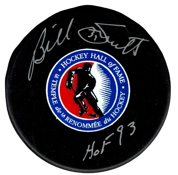 Billy Smith Signed HOF Puck w/ HOF 93 Beckett Witness Authenticated Islanders-Powers Sports Memorabilia