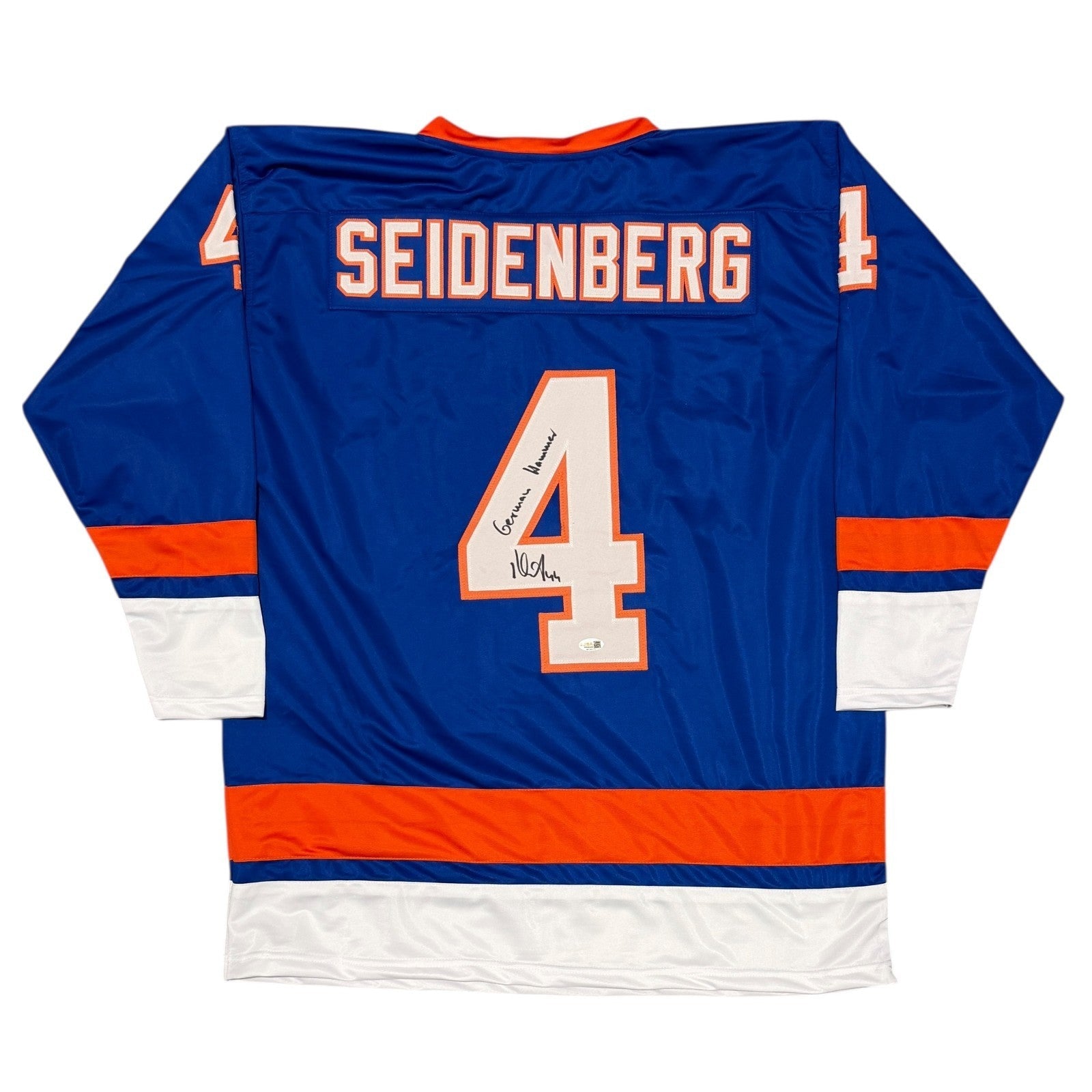 Dennis Seidenberg Signed Custom Jersey w German Hammer JSA Witness Authenticated-Powers Sports Memorabilia