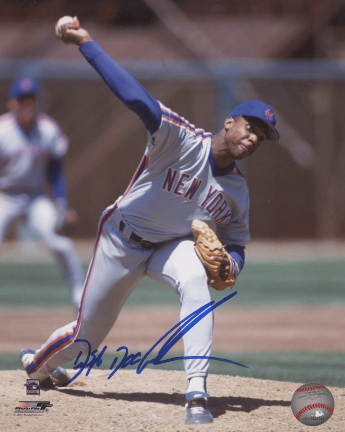 Dwight Doc Gooden Signed New York Mets 8x10 Photo File Full Name LSCM Authenticated #1-Powers Sports Memorabilia