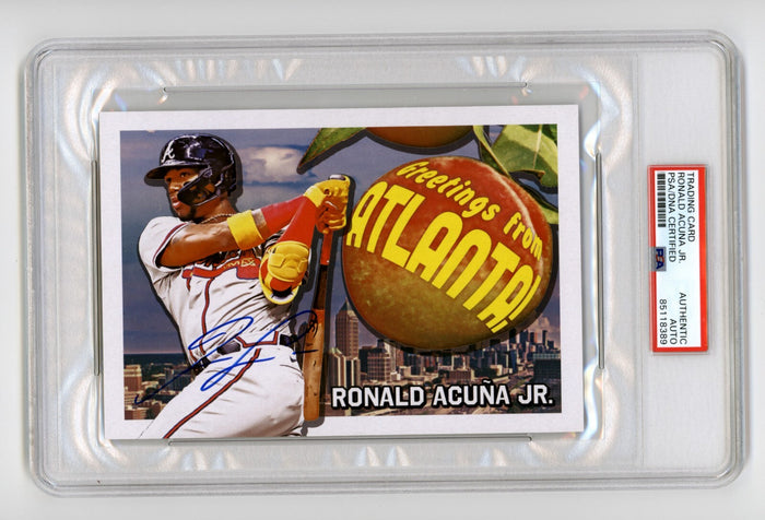 Ronald Acuna Jr 2022 Topps Archives Oversized Postcards Boxloader PSA Auto-Powers Sports Memorabilia