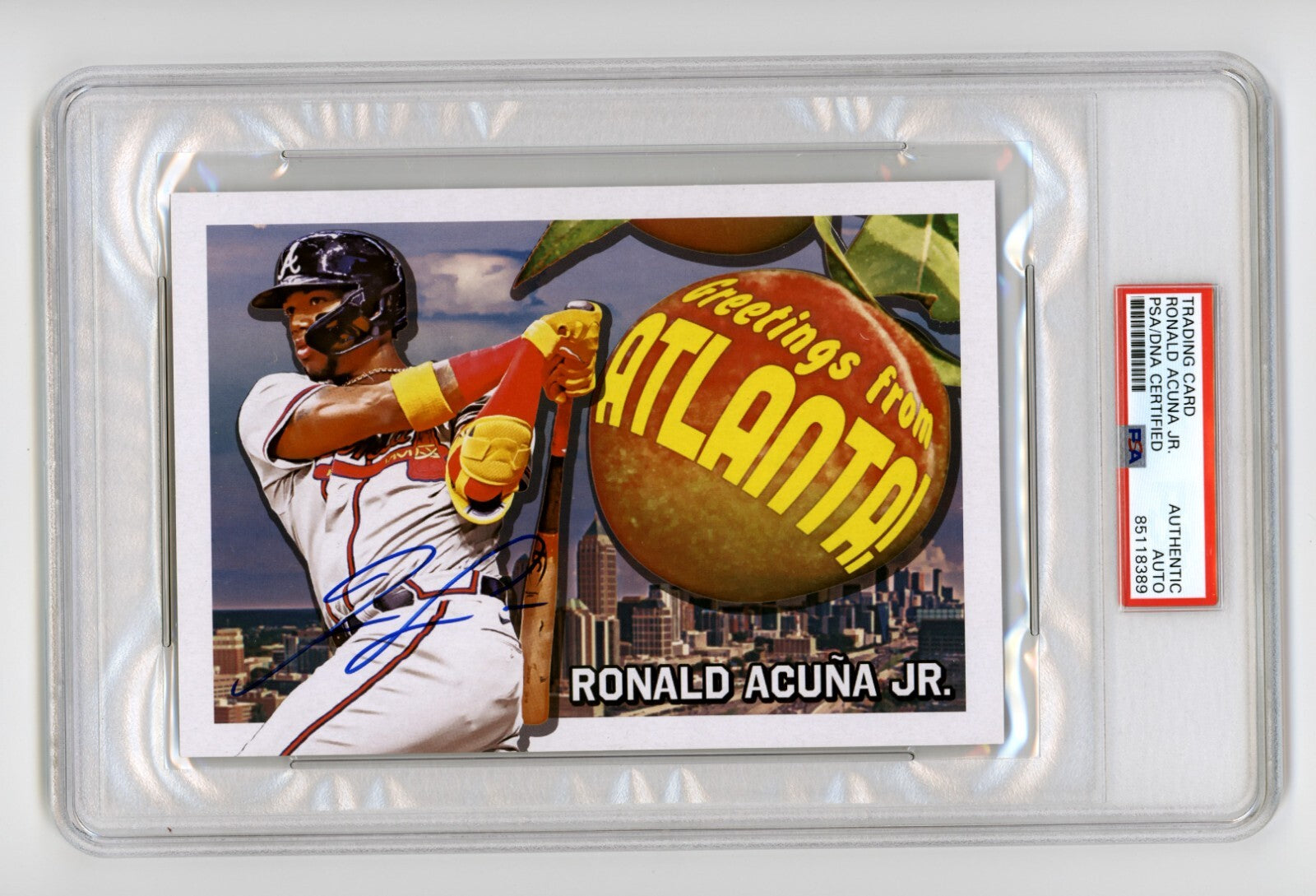 Ronald Acuna Jr 2022 Topps Archives Oversized Postcards Boxloader PSA Auto-Powers Sports Memorabilia