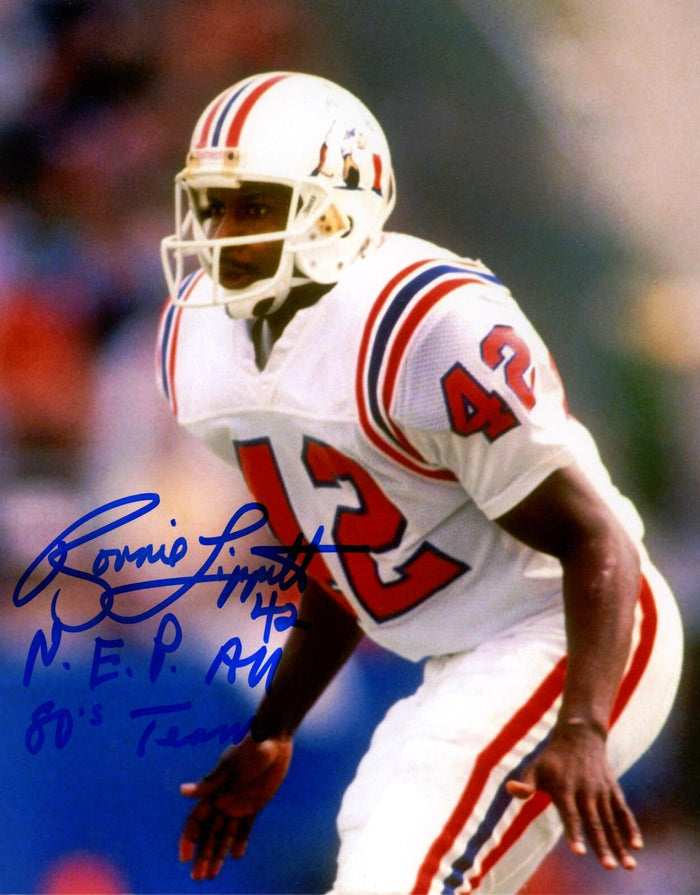 Ronnie Lippett Signed New England Patriots 8x10 Photo w/ NEP All 80s LSCM Authenticated-Powers Sports Memorabilia