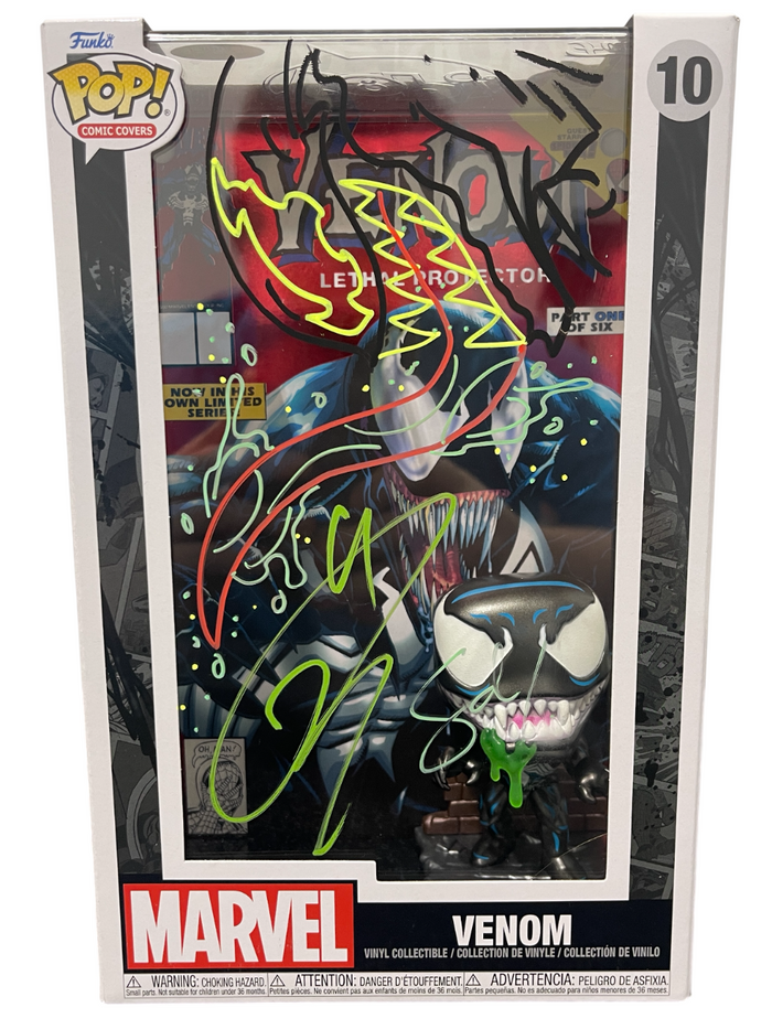 Tom Hardy Signed Venom Funko Pop Comic #10 w Sam De La Rosa Sketch BAS JSA Authenticated B-Powers Sports Memorabilia