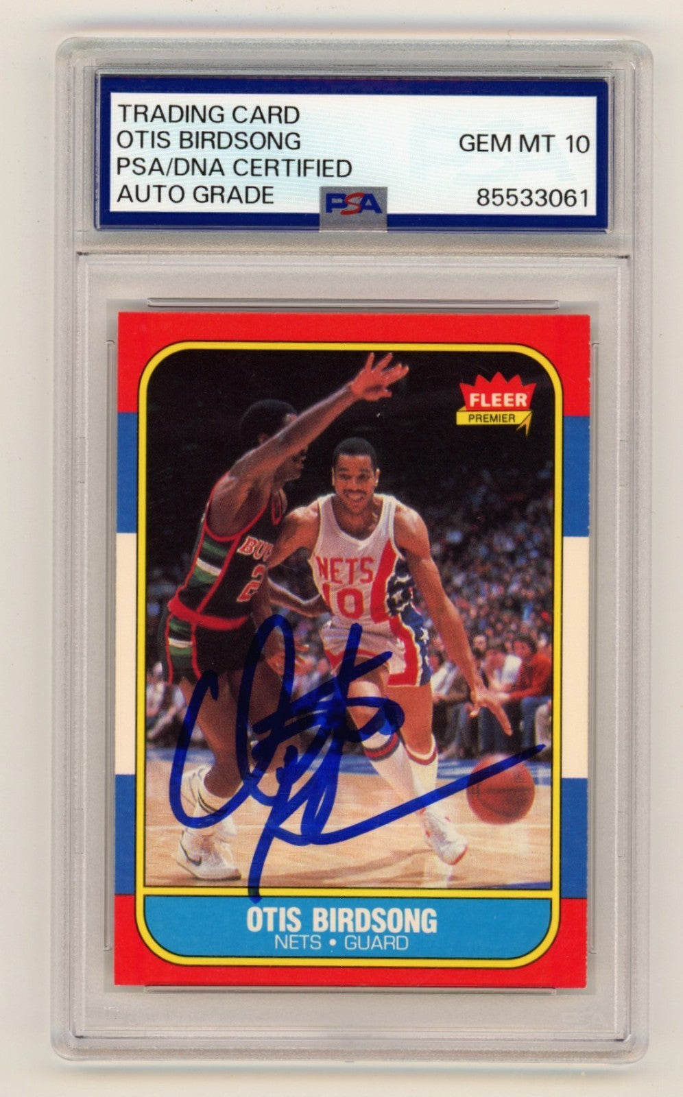 Otis Birdsong 1986-87 Fleer Basketball #10 Signed PSA 10 Auto New Jersey Nets-Powers Sports Memorabilia