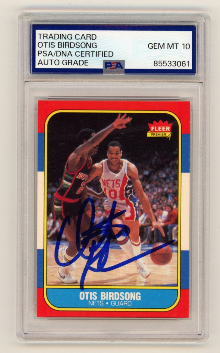 Otis Birdsong 1986-87 Fleer Basketball #10 Signed PSA 10 Auto New Jersey Nets-Powers Sports Memorabilia