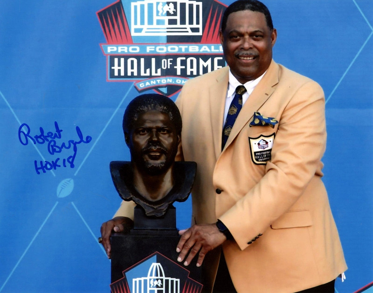 Robert Brazile Signed Pro Football HOF 8x10 Photo w/ HOF 18 LSCM COA #1-Powers Sports Memorabilia