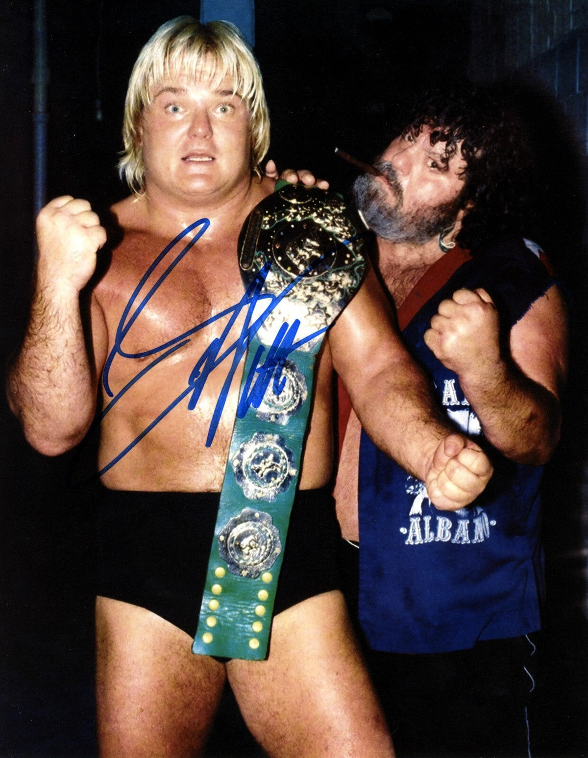 Greg "Hammer" Valentine Signed WWE 8x10 Photo LSCM Authenticated w/ Captain Lou #3-Powers Sports Memorabilia