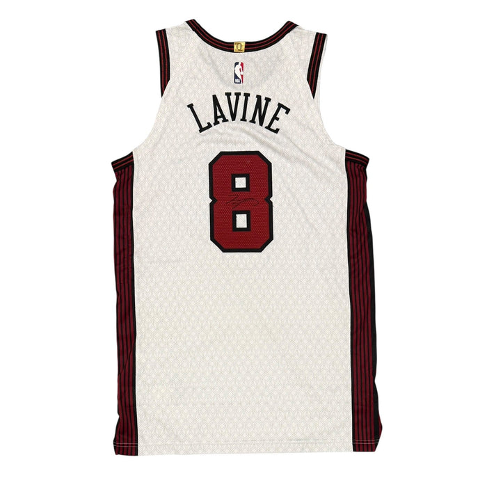 Zach Lavine Signed GAME USED 2022-23 Chicago Bulls City Edition Jersey Bulls COA-Powers Sports Memorabilia