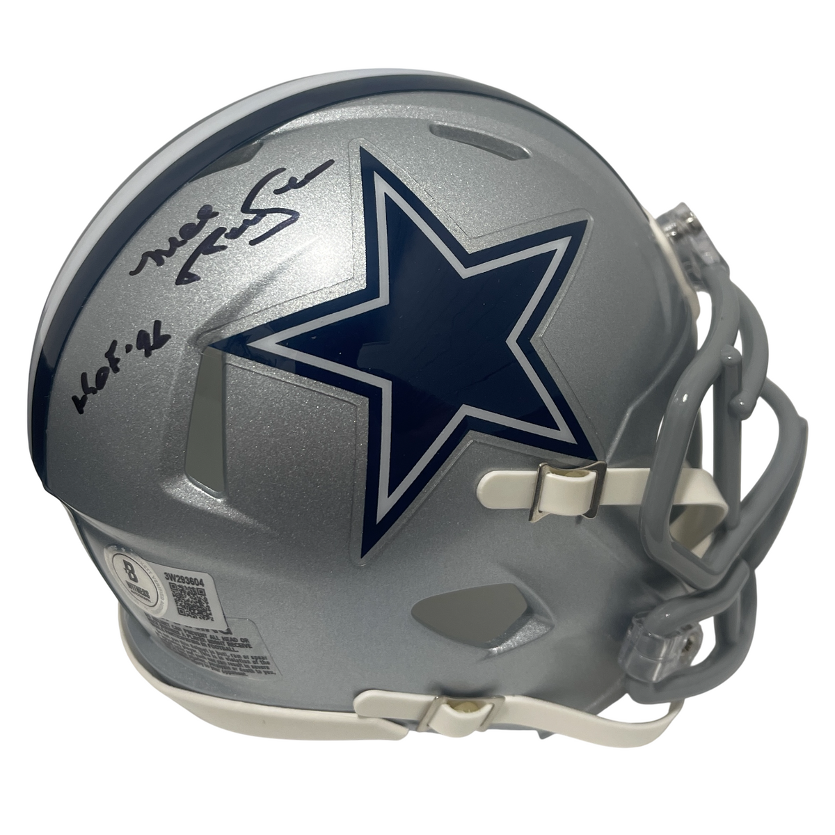 Mel Renfro Signed Cowboys Speed Mini Helmet w/ HOF 96 Beckett Witness Authenticated-Powers Sports Memorabilia