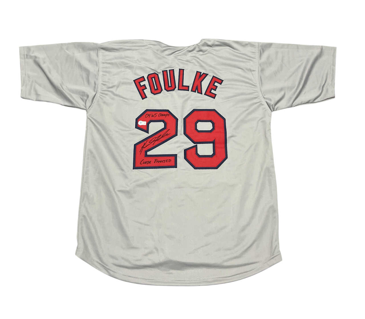 Keith Foulke Signed Custom Jersey w/ WS + Curse Beckett Witness Authenticated-Powers Sports Memorabilia