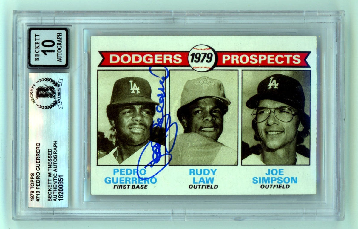 Pedro Guerrero 1979 Topps #719 Signed Rookie RC Beckett BGS 10 Auto LA Dodgers-Powers Sports Memorabilia