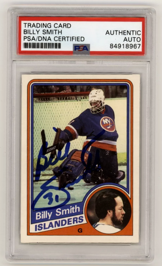 Billy Smith 1984-85 O-Pee-Chee OPC #135 Signed PSA Authentic Auto Blue Islanders-Powers Sports Memorabilia