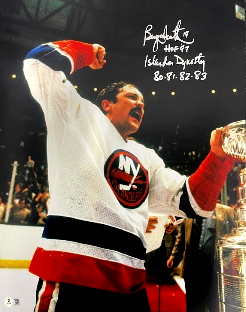 Bryan Trottier Signed New York Islanders 16x20 Photo Ins Beckett Witness Authenticated-Powers Sports Memorabilia
