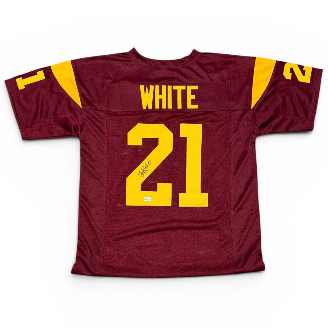 LenDale White Signed USC Trojans Custom Jersey Beckett Witness BAS COA-Powers Sports Memorabilia
