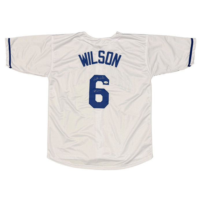 Willie Wilson Signed Custom Jersey w/ 85 WSC JSA Witness Authenticated - White Jersey-Powers Sports Memorabilia