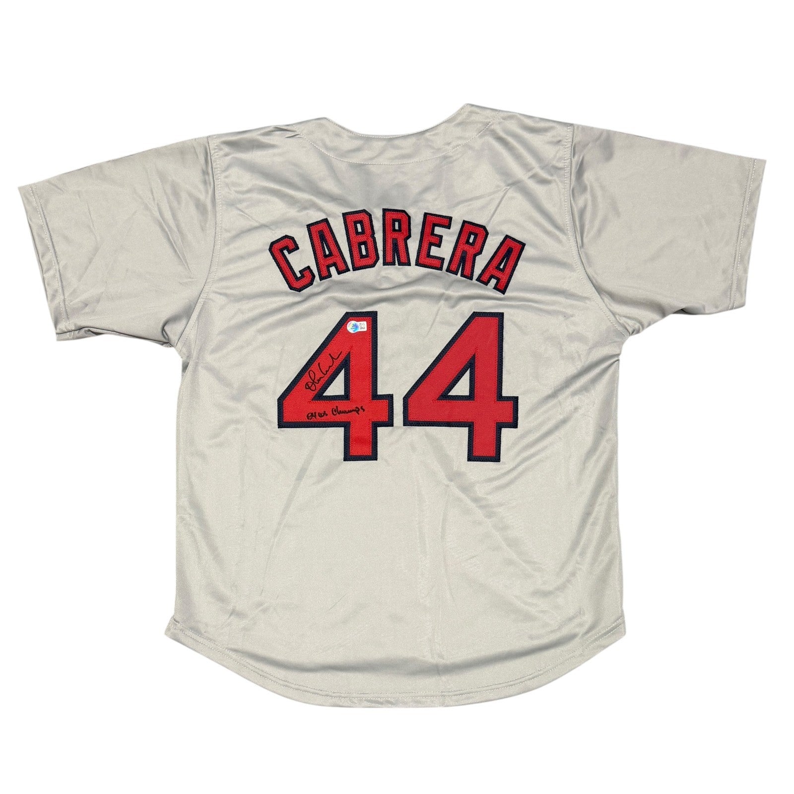 Orlando Cabrera Signed Custom Jersey w/ 04 WS Champs Beckett Witness Authenticated-Powers Sports Memorabilia