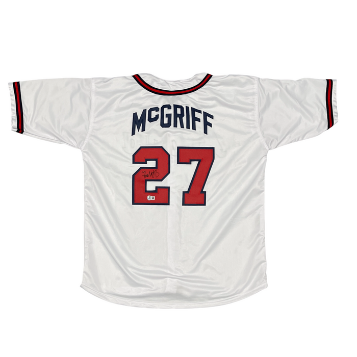 Fred McGriff Signed Atlanta Braves Custom Jersey Beckett Witness BAS COA-Powers Sports Memorabilia