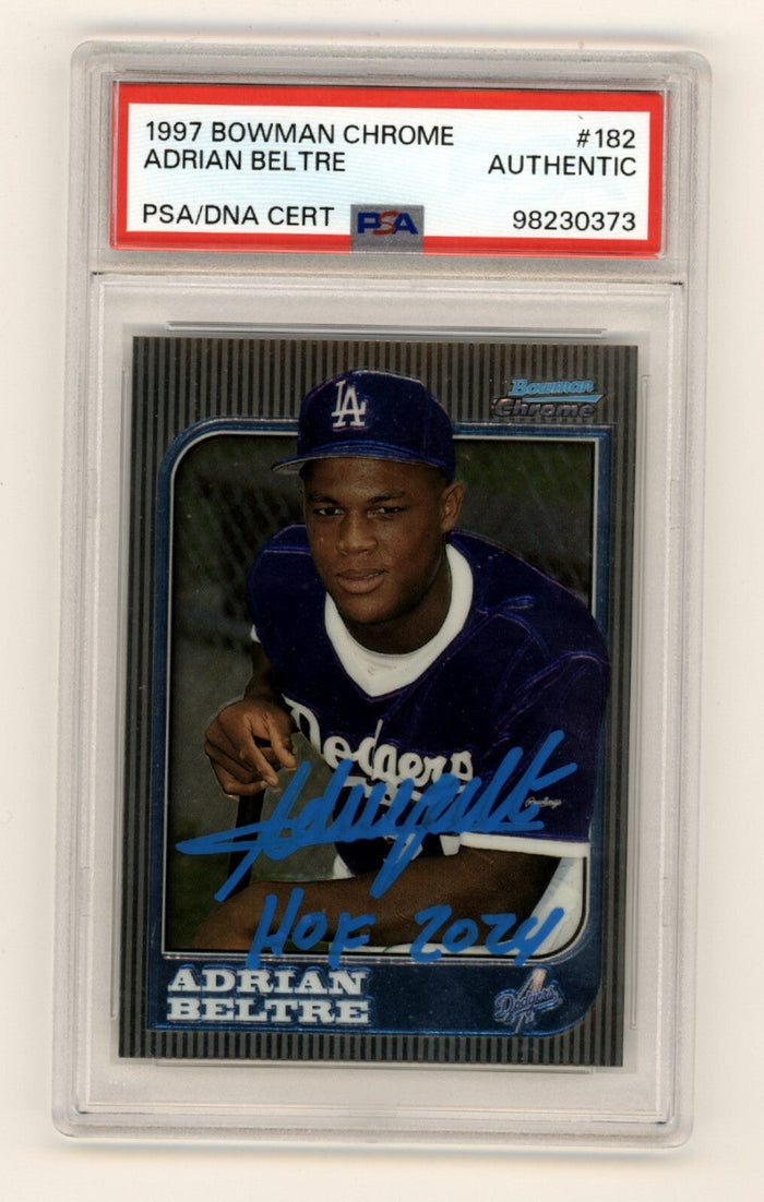 Adrian Beltre 1997 Bowman Chrome #182 RC Signed w/ HOF 2024 PSA/DNA Authenticated-Powers Sports Memorabilia