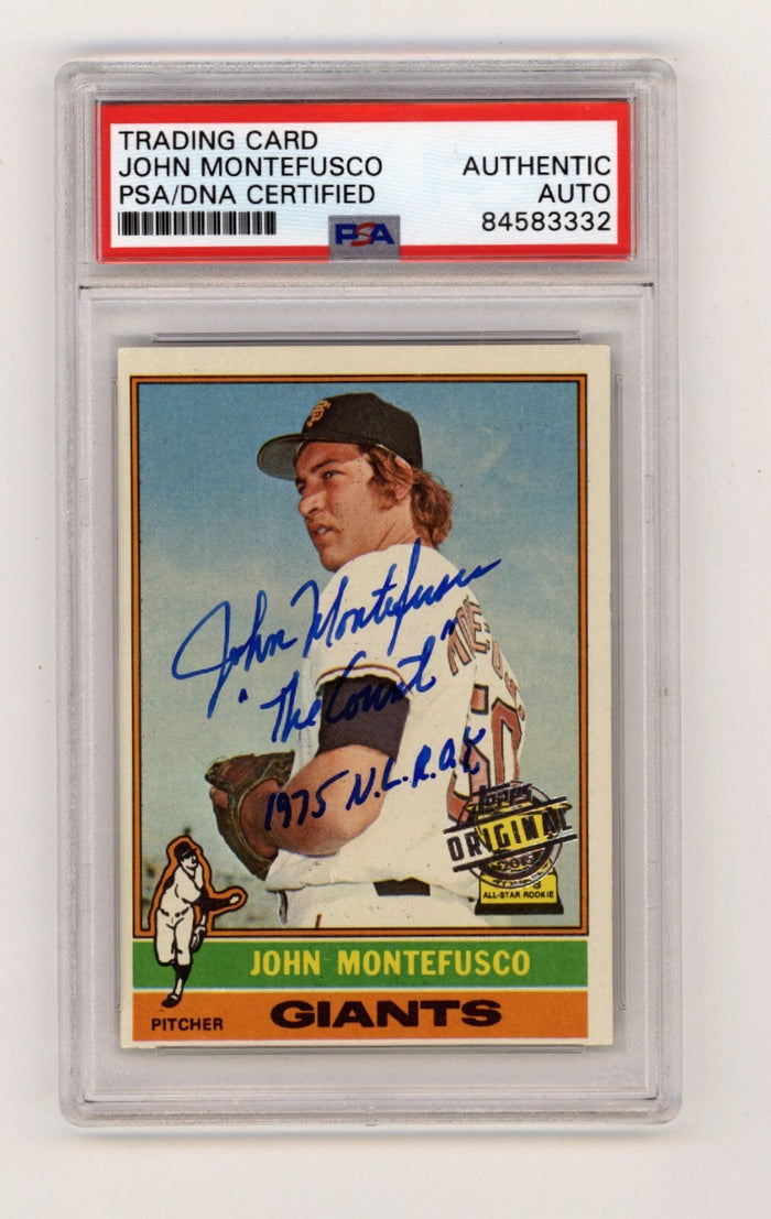 John Montefusco 1976 Topps Original Buyback #30 Signed w/ Ins PSA/DNA Authenticated-Powers Sports Memorabilia