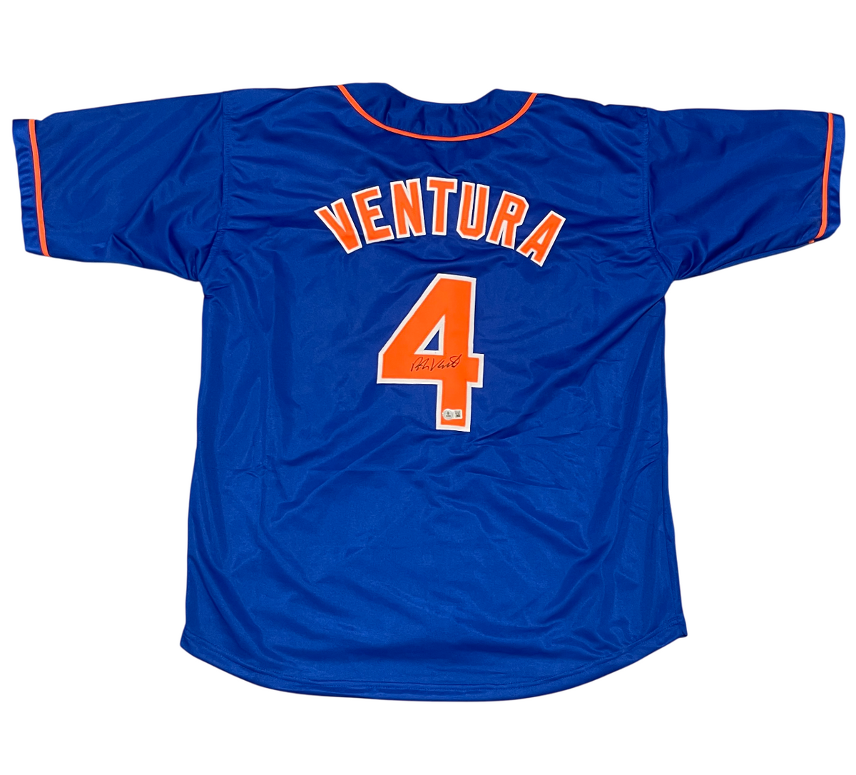 Robin Ventura Signed Custom Jersey Beckett Witness Authenticated - Blue Jersey-Powers Sports Memorabilia
