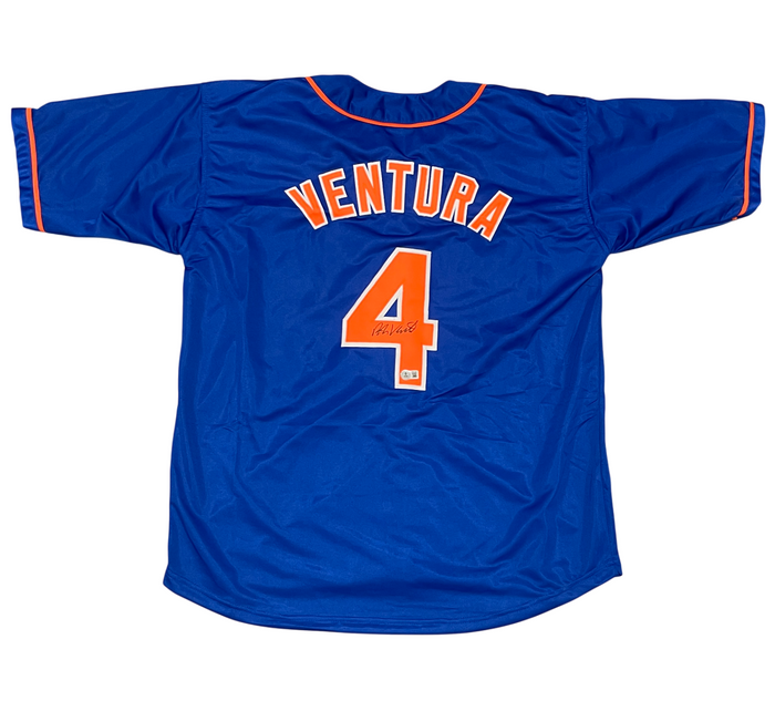 Robin Ventura Signed New York Mets Custom Jersey Beckett Witness BAS COA-Powers Sports Memorabilia