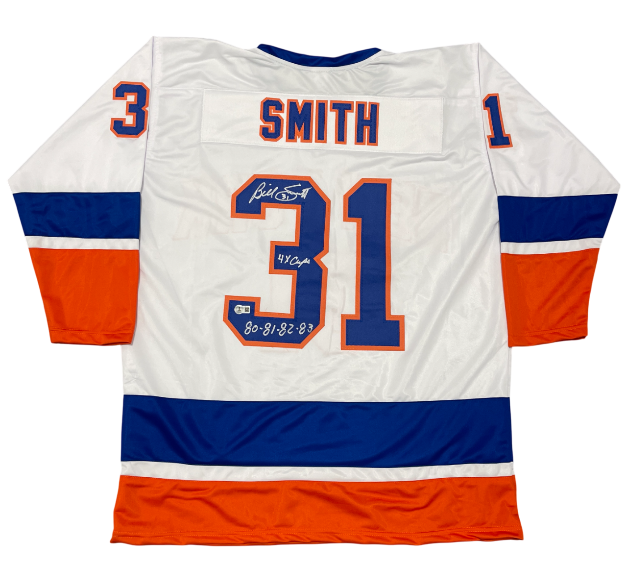 Billy Smith Signed Custom Jersey 4x Cup 80 81 82 83 Beckett W Beckett Authenticated-Powers Sports Memorabilia
