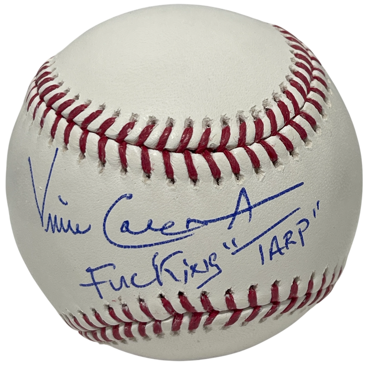 Vince Coleman Signed ROMLB Baseball w/ F**king Tarp Beckett Witness BAS COA-Powers Sports Memorabilia