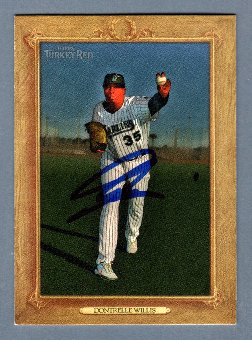Dontrelle Willis Signed 2007 Topps Turkey Red #2 LSCM COA Florida Marlins-Powers Sports Memorabilia