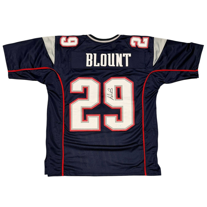 LeGarrette Blount Signed Custom Jersey JSA Witness Authenticated - Navy Jersey-Powers Sports Memorabilia