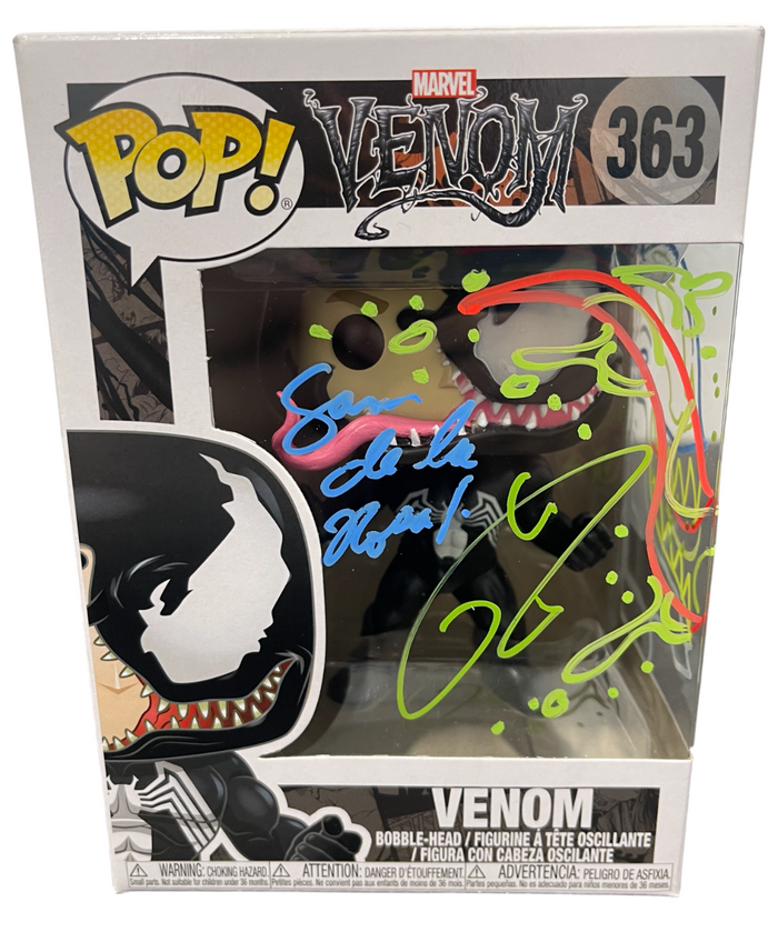 Tom Hardy Signed Venom Funko Pop #363 w/ Sam De La Rosa Sketch BAS & JSA Authenticated C-Powers Sports Memorabilia