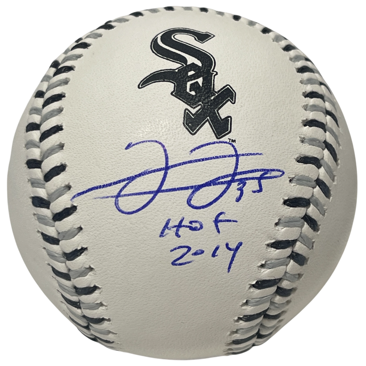 Frank Thomas Signed White Sox Logo ROMLB Baseball w/ HOF 2014 Beckett W BAS COA-Powers Sports Memorabilia