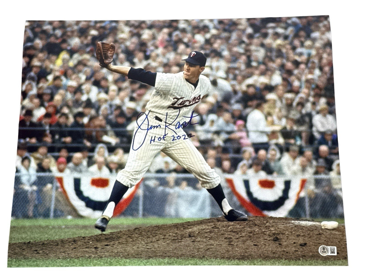 Jim Kaat Signed Minnesota Twins 16x20 Photo w/ HOF 2022 Beckett Witness BAS COA-Powers Sports Memorabilia