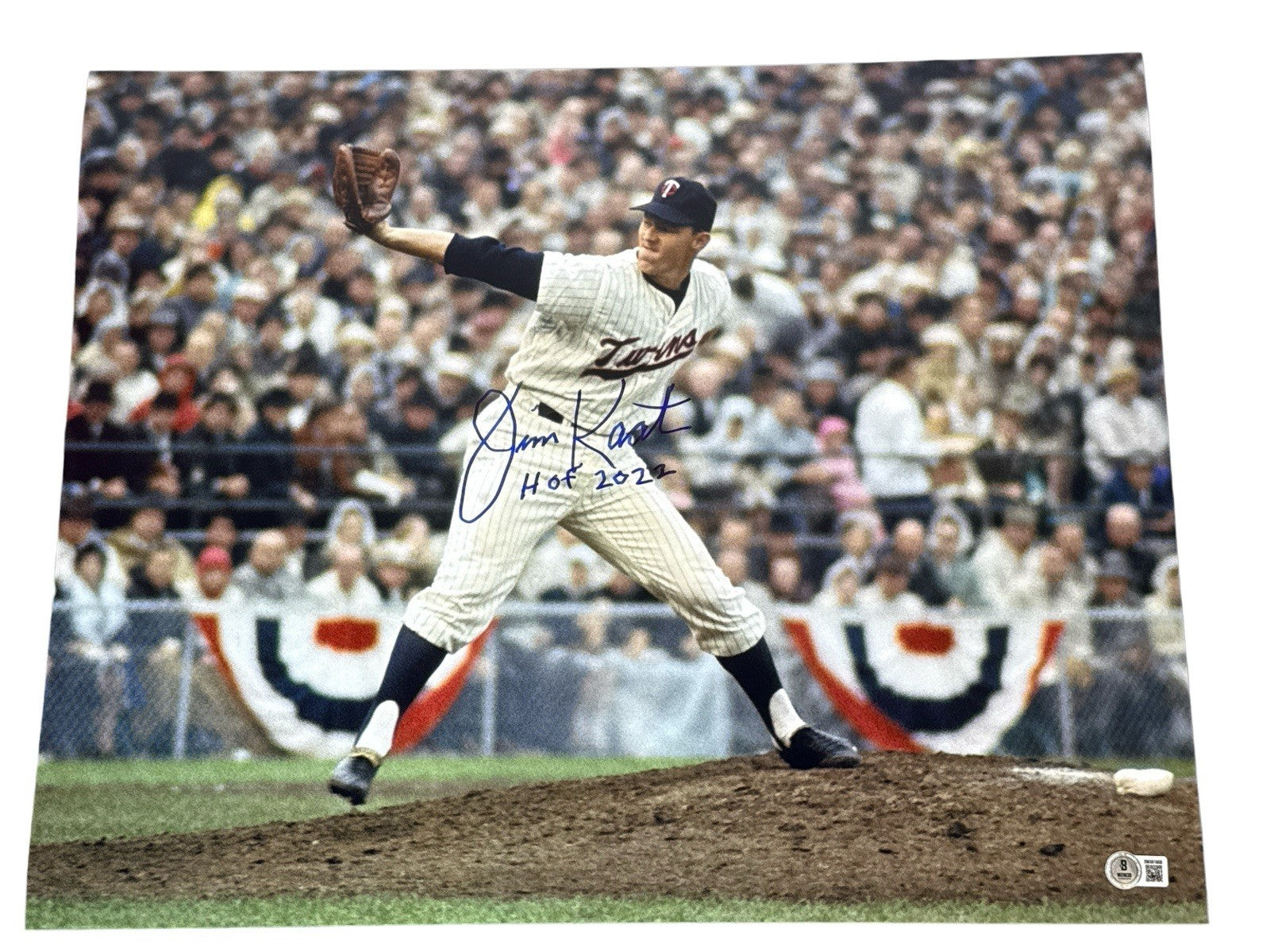 Jim Kaat Signed Minnesota Twins 16x20 Photo w/ HOF 2022 Beckett Witness Authenticated-Powers Sports Memorabilia