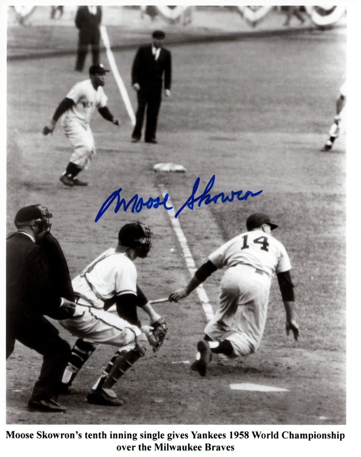 Bill Moose Skowron Signed New York Yankees 8x10 Photo LSCM Authenticated #2-Powers Sports Memorabilia